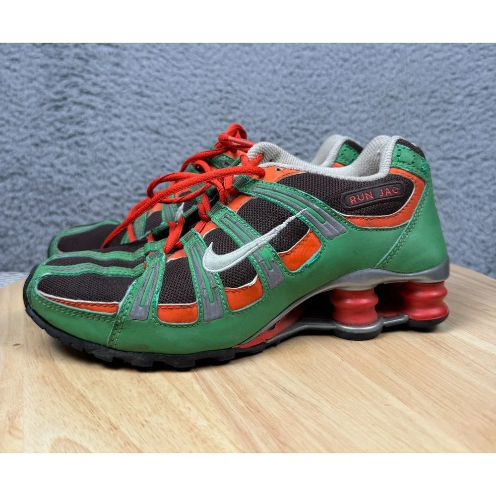 Nike Shox‎ NIKEiD Mens Miami Hurricanes Color Size 6 Youth Green Orange Running